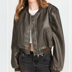 Never Worn Lioness Allure Bomber Jacket in Charcoal